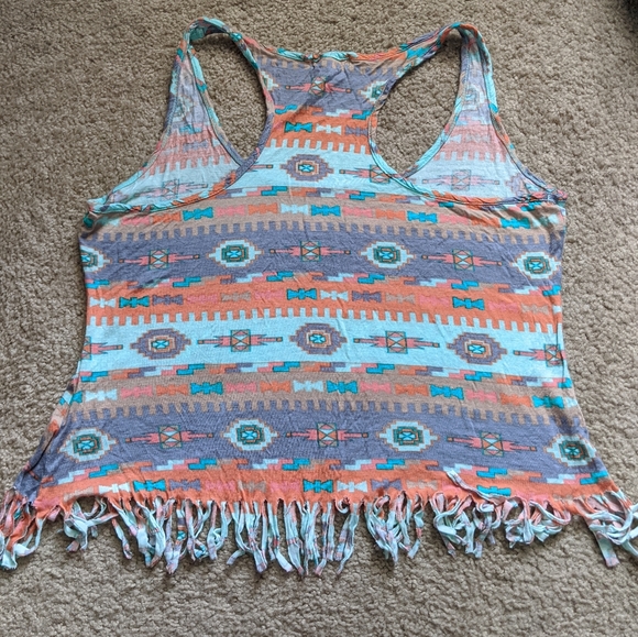 Aztec Pattern Crop Top with Fringe by Kirra - Picture 2 of 4
